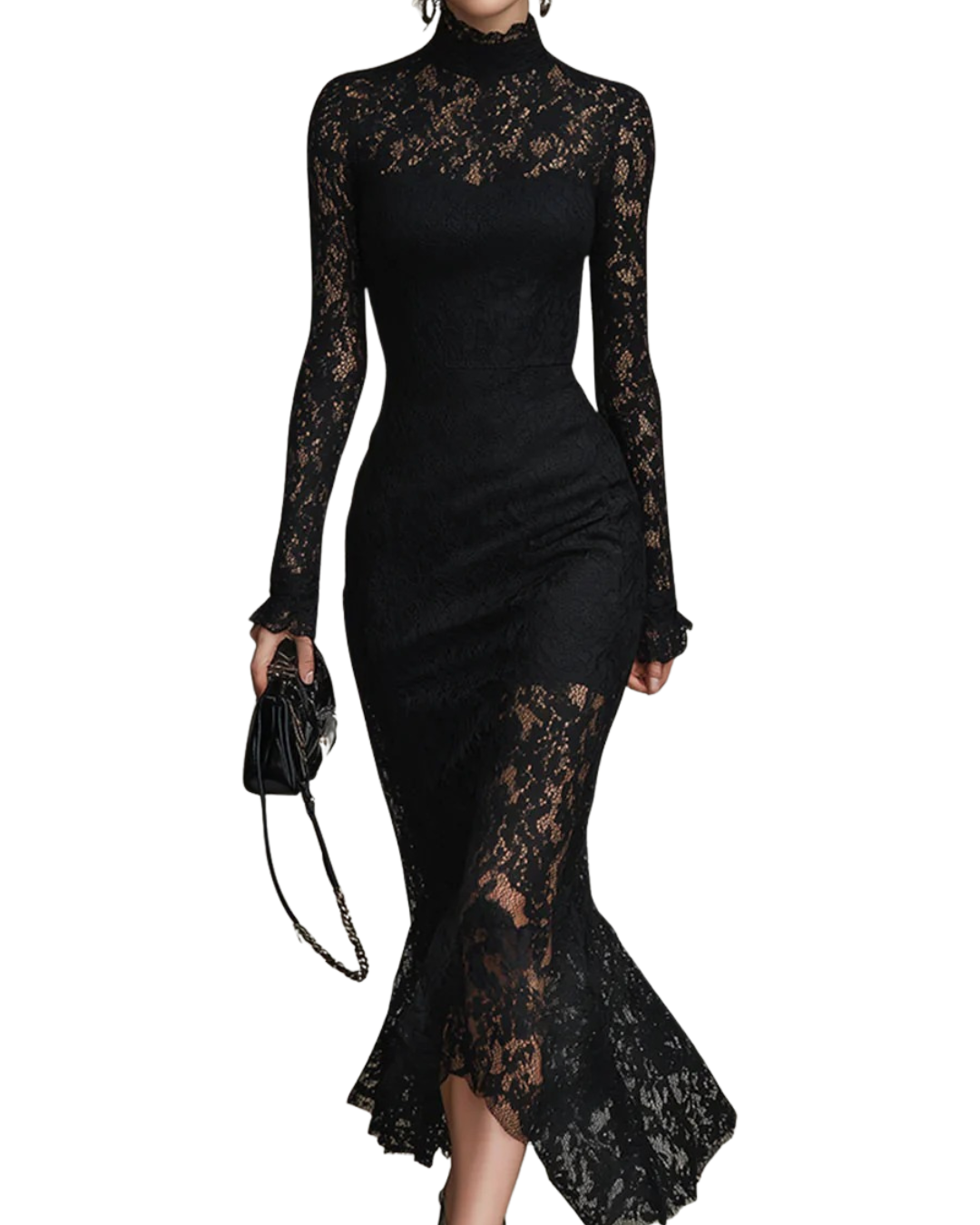 MARGARET | BLACK LACE MAXI DRESS
