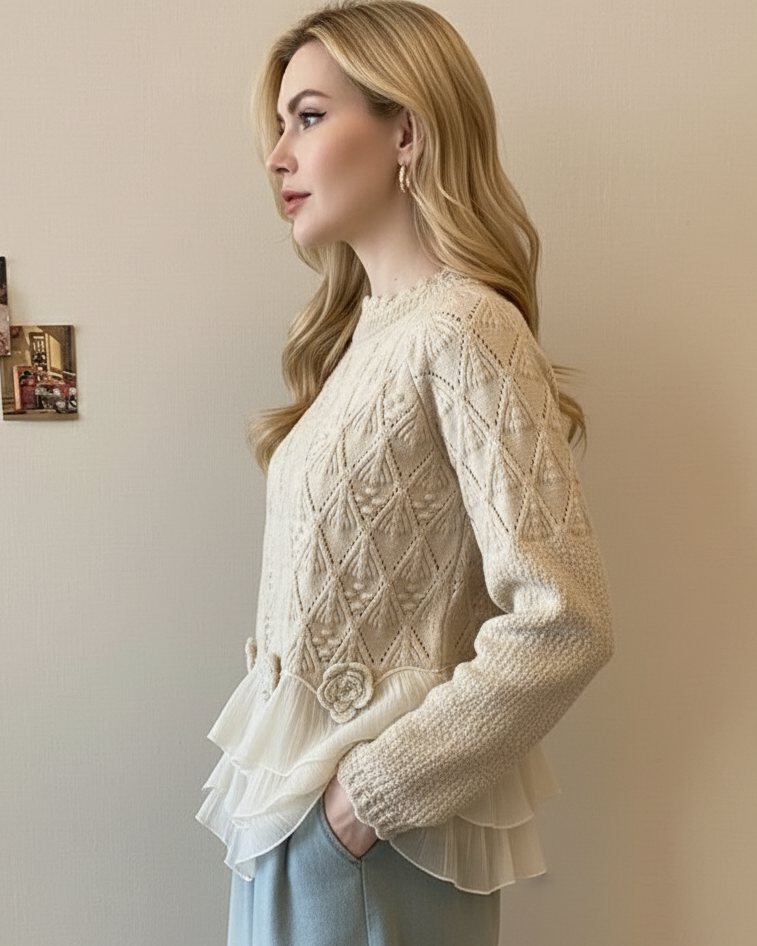 MIRIAM | RUFFLE HEM POINTELLE JUMPER