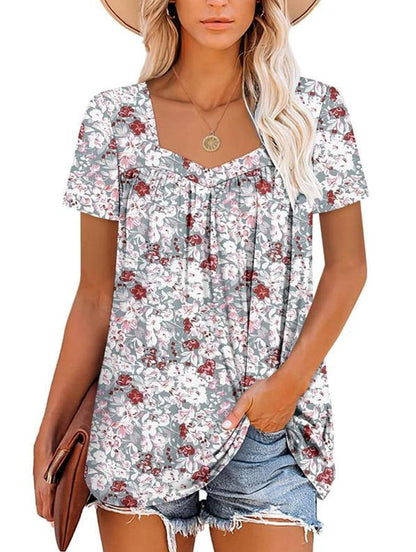 MAVIS | COSY SHORT-SLEEVE PRINTED TOP