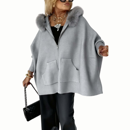 OPHELIA | FUR-TRIM CAPE COAT