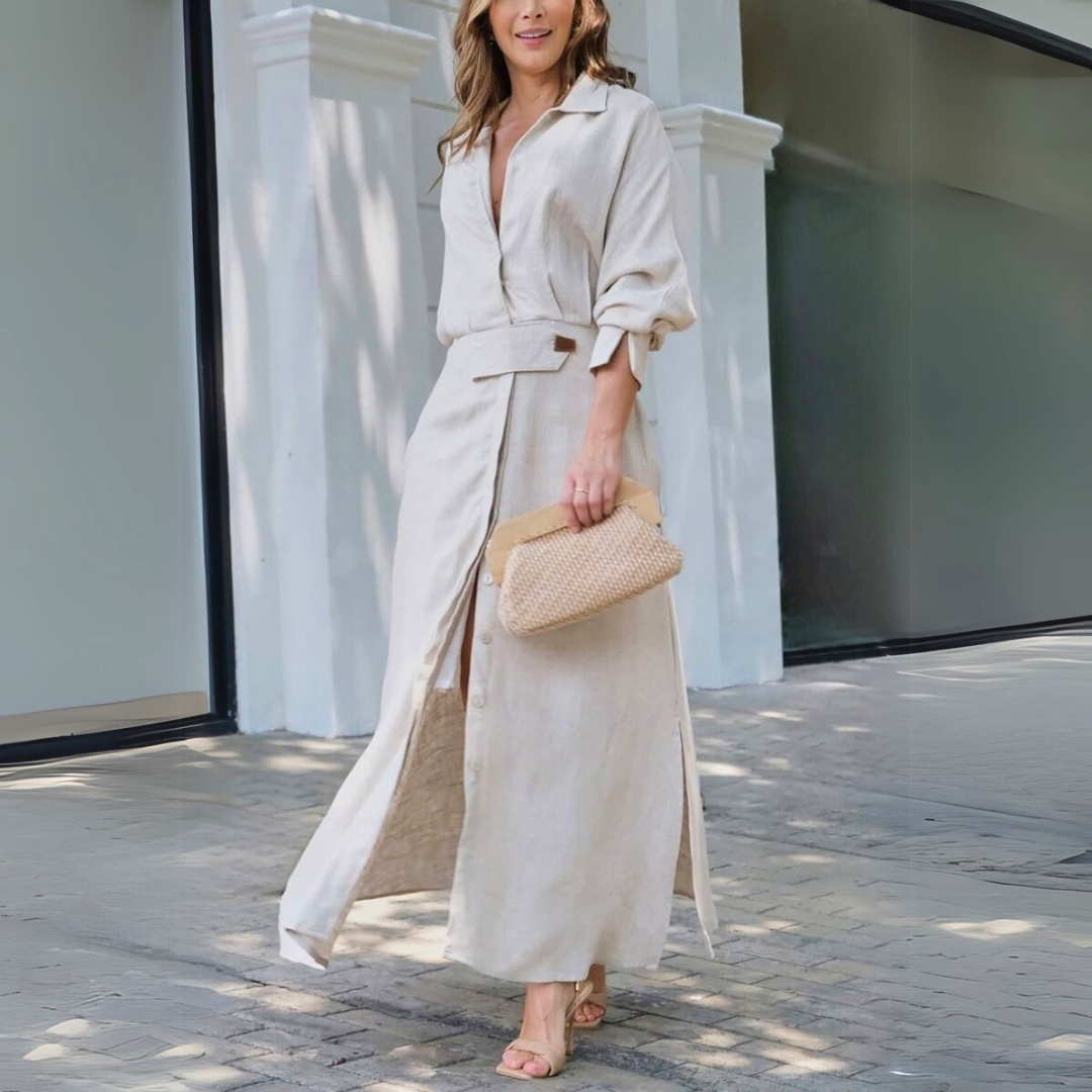 CONSTANZA | ELEGANT V-NECK MAXI DRESS