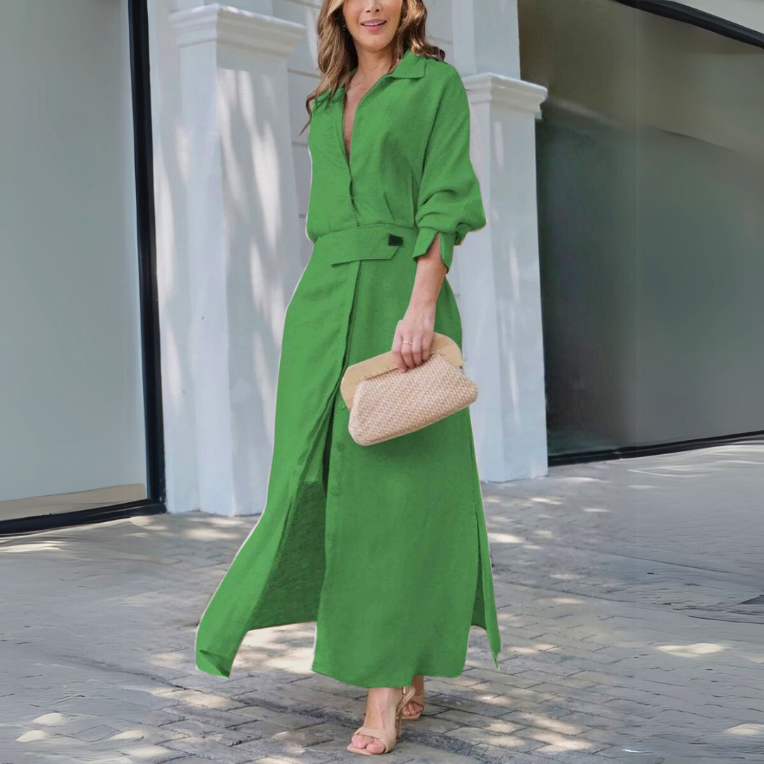 CONSTANZA | ELEGANT V-NECK MAXI DRESS