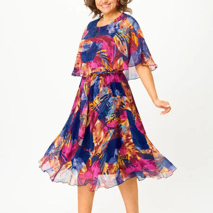 BARBARA | COMFORTABLE PLUS SIZE CHIFFON DRESS