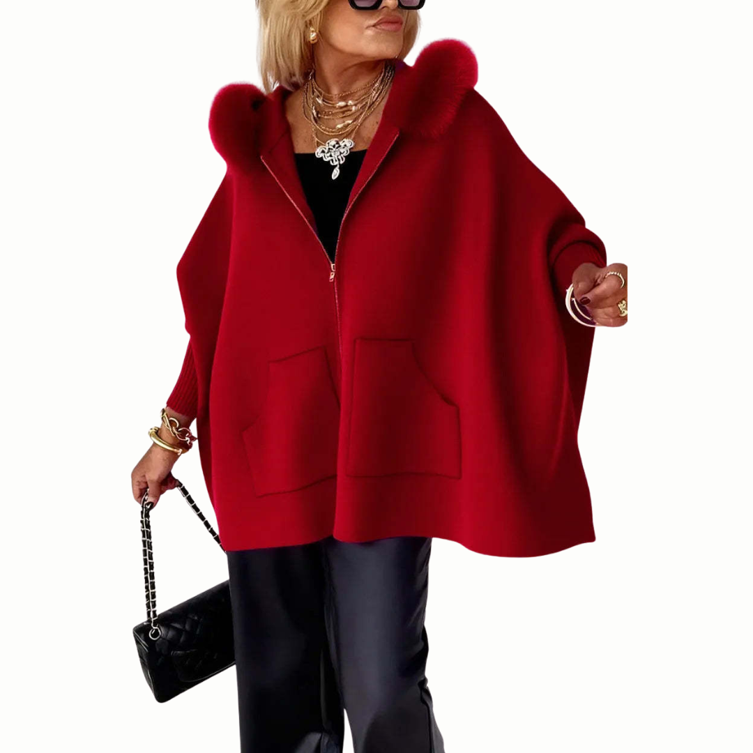 OPHELIA | FUR-TRIM CAPE COAT
