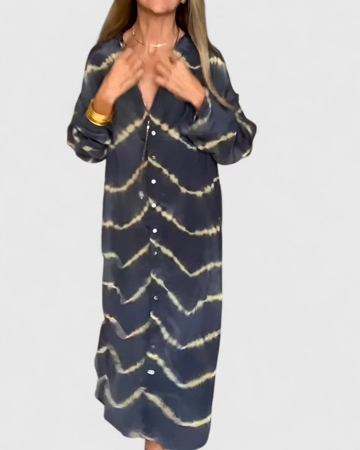 AMELIE | ELEGANT BOHO STRIPED MAXI DRESS