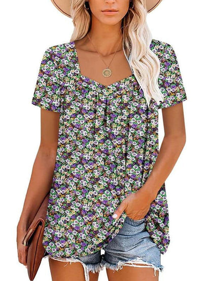 MAVIS | COSY SHORT-SLEEVE PRINTED TOP