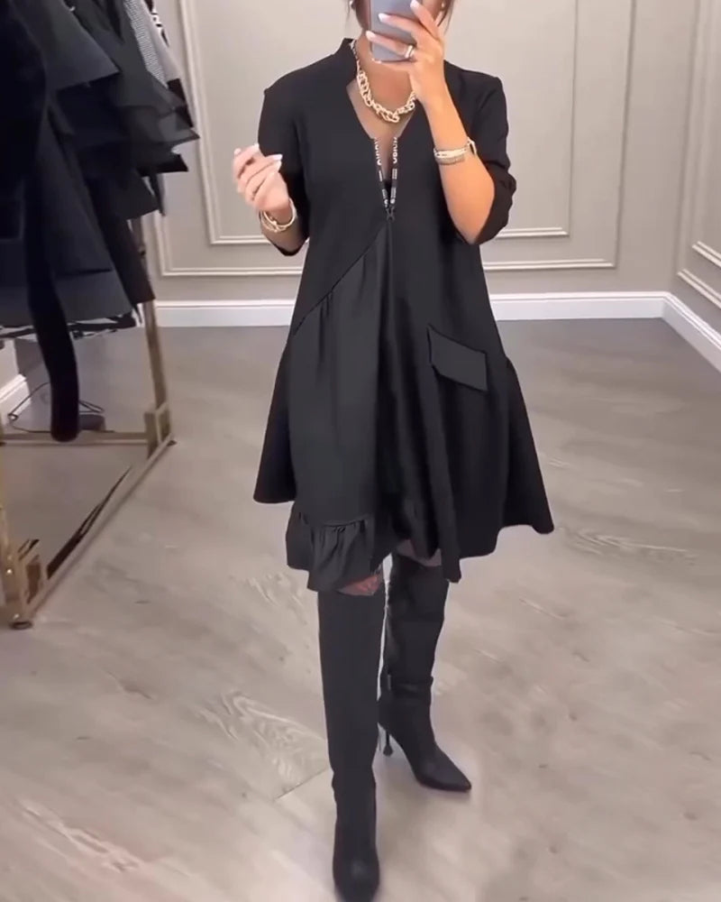 CLARISSA | ARTISTIC V-NECK DRESS