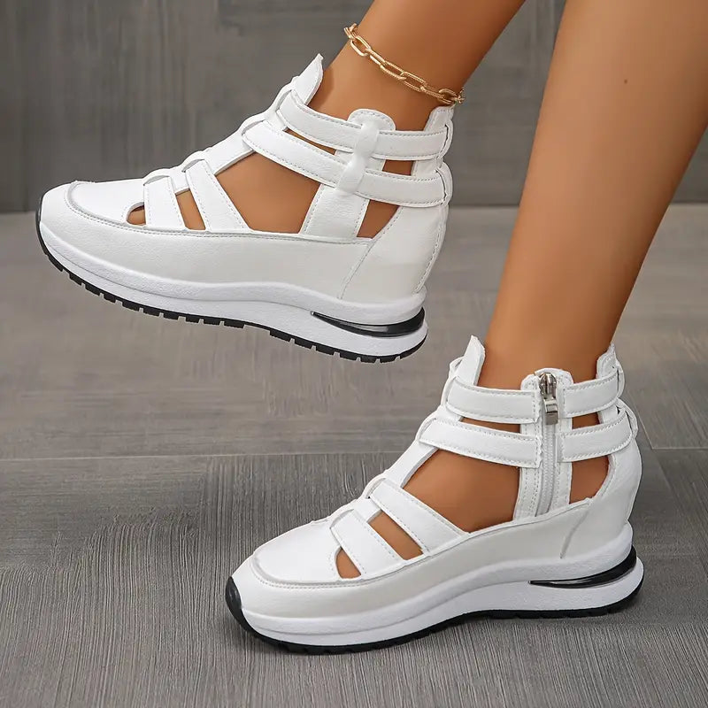 YVETTE | LIGHTWEIGHT WEDGE SANDALS WITH SIDE ZIP