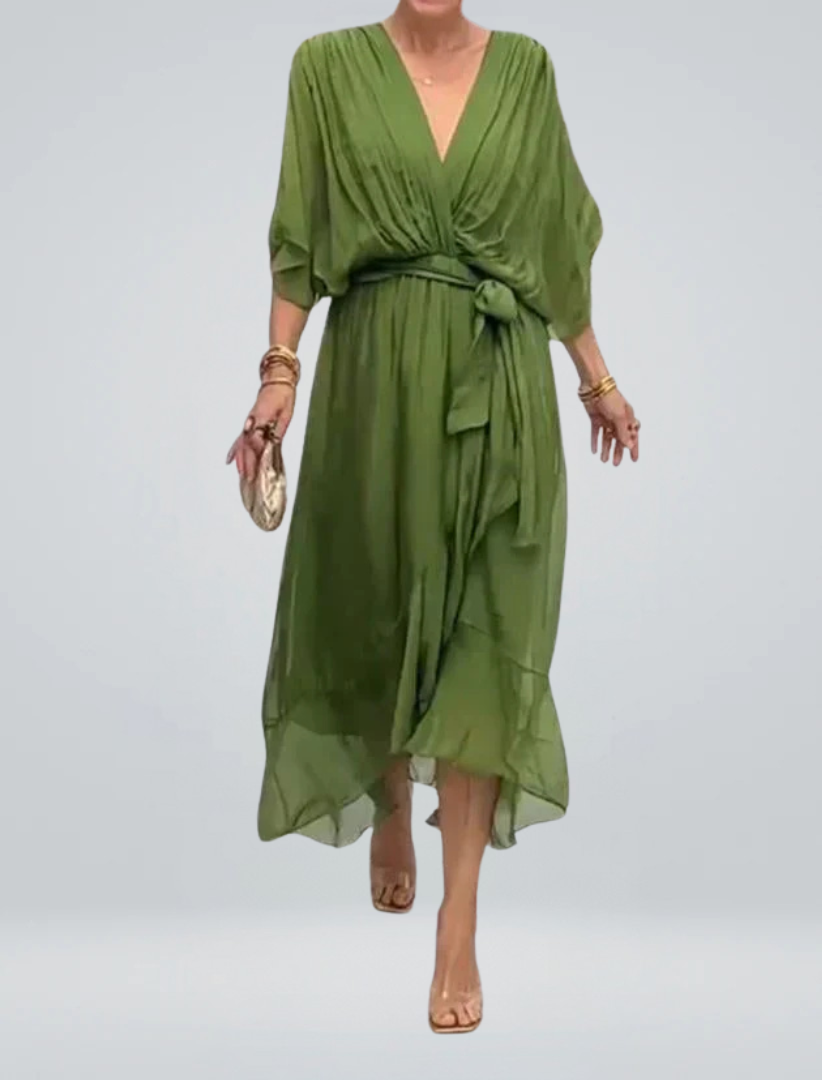 MYRA | FLOWY LIGHT V-NECK DRESS