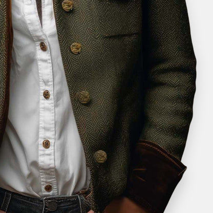 THEODORA | HERRINGBONE TWEED JACKET