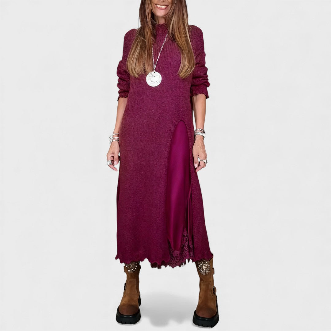 MIREYA | ELEGANT LONG KNIT DRESS