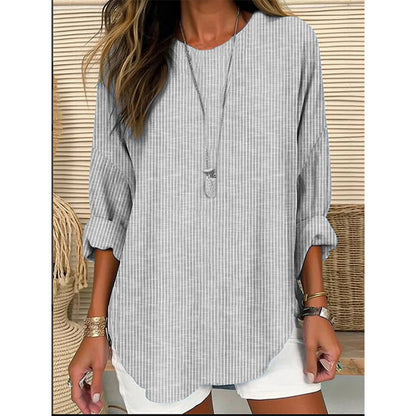 REBECCA | STRIPED RELAXED FIT BLOUSE