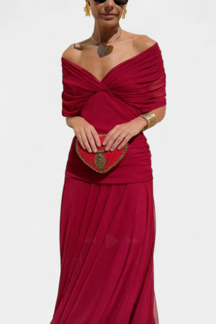 VIVIAN | LONG FLORAL V-NECK DRESS
