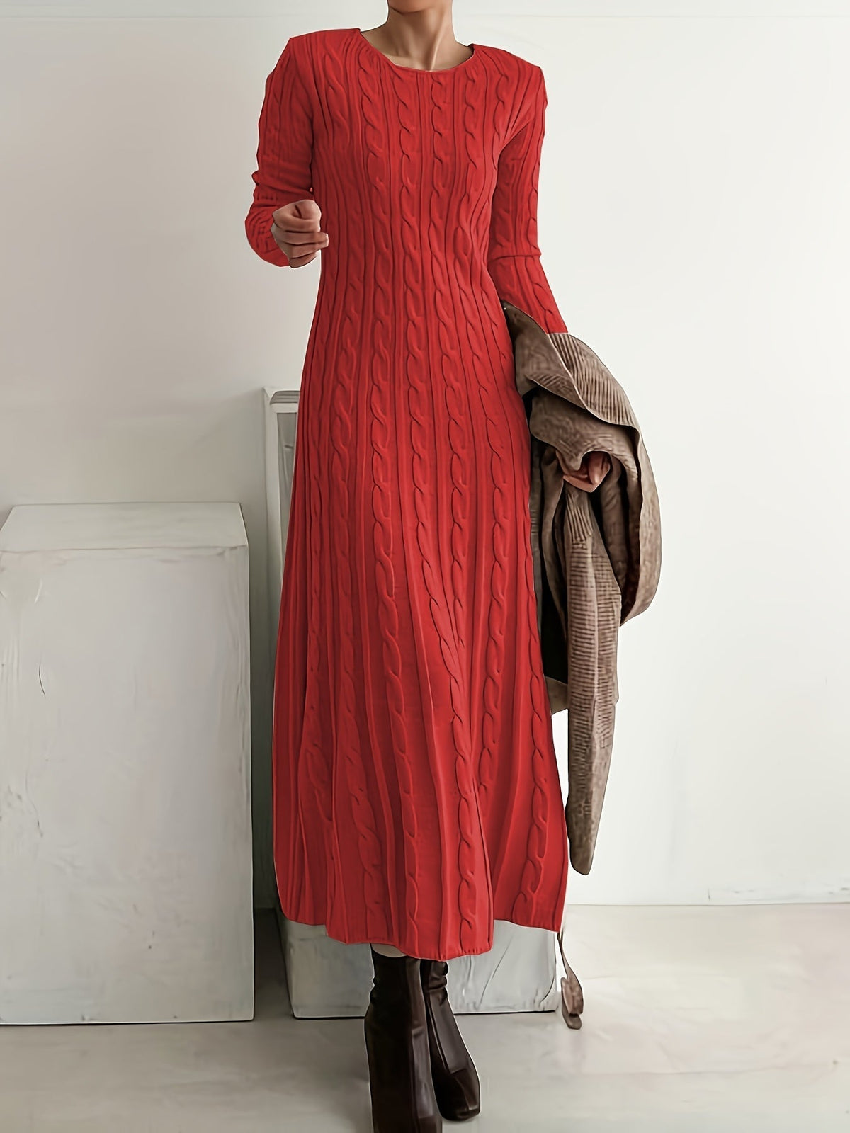 HONORIA | CABLE KNIT MAXI DRESS