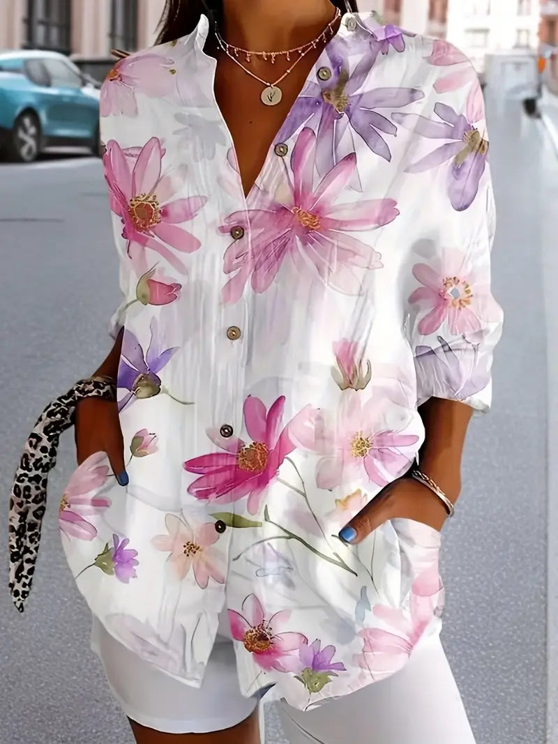 CELIA | LIGHTWEIGHT SUMMER FLORAL BLOUSE