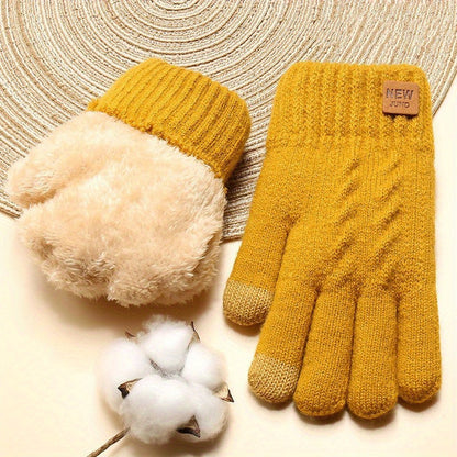FLEECE-LINED KNIT GLOVES