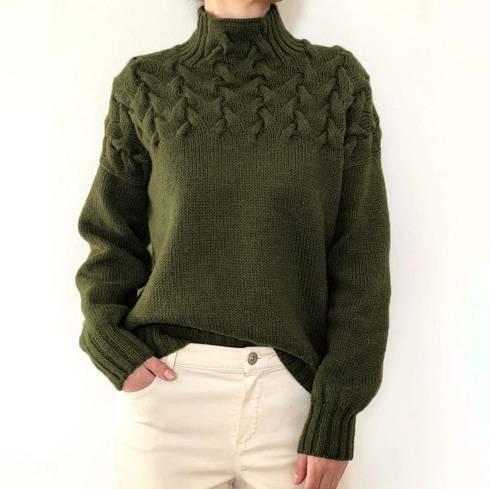 CORDELIA | CABLE KNIT HIGH-NECK JUMPER