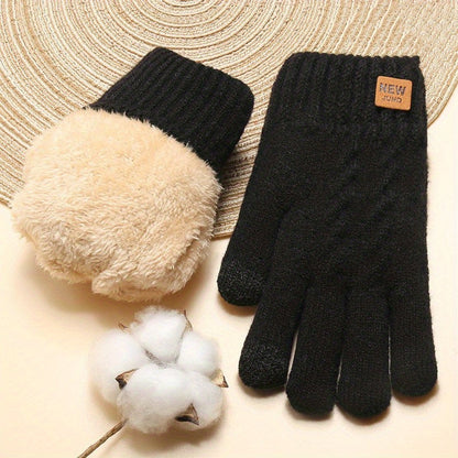 FLEECE-LINED KNIT GLOVES