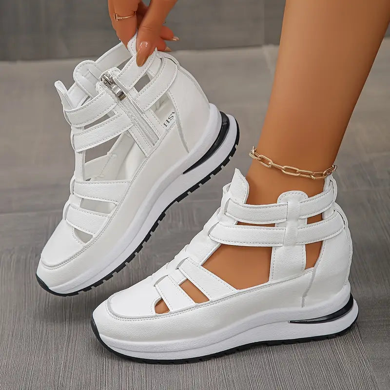YVETTE | LIGHTWEIGHT WEDGE SANDALS WITH SIDE ZIP
