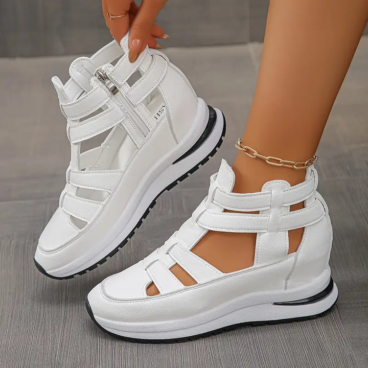 YVETTE | LIGHTWEIGHT WEDGE SANDALS WITH SIDE ZIP