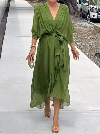 MYRA | FLOWY LIGHT V-NECK DRESS