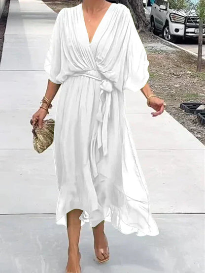 MYRA | FLOWY LIGHT V-NECK DRESS